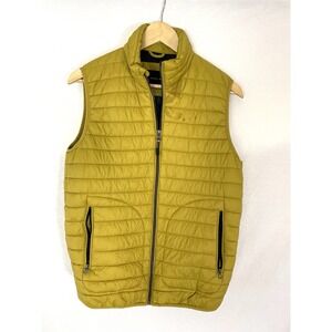 Zara Man Puffer Vest Mens Small S Yellow Gorpcore Zip Front